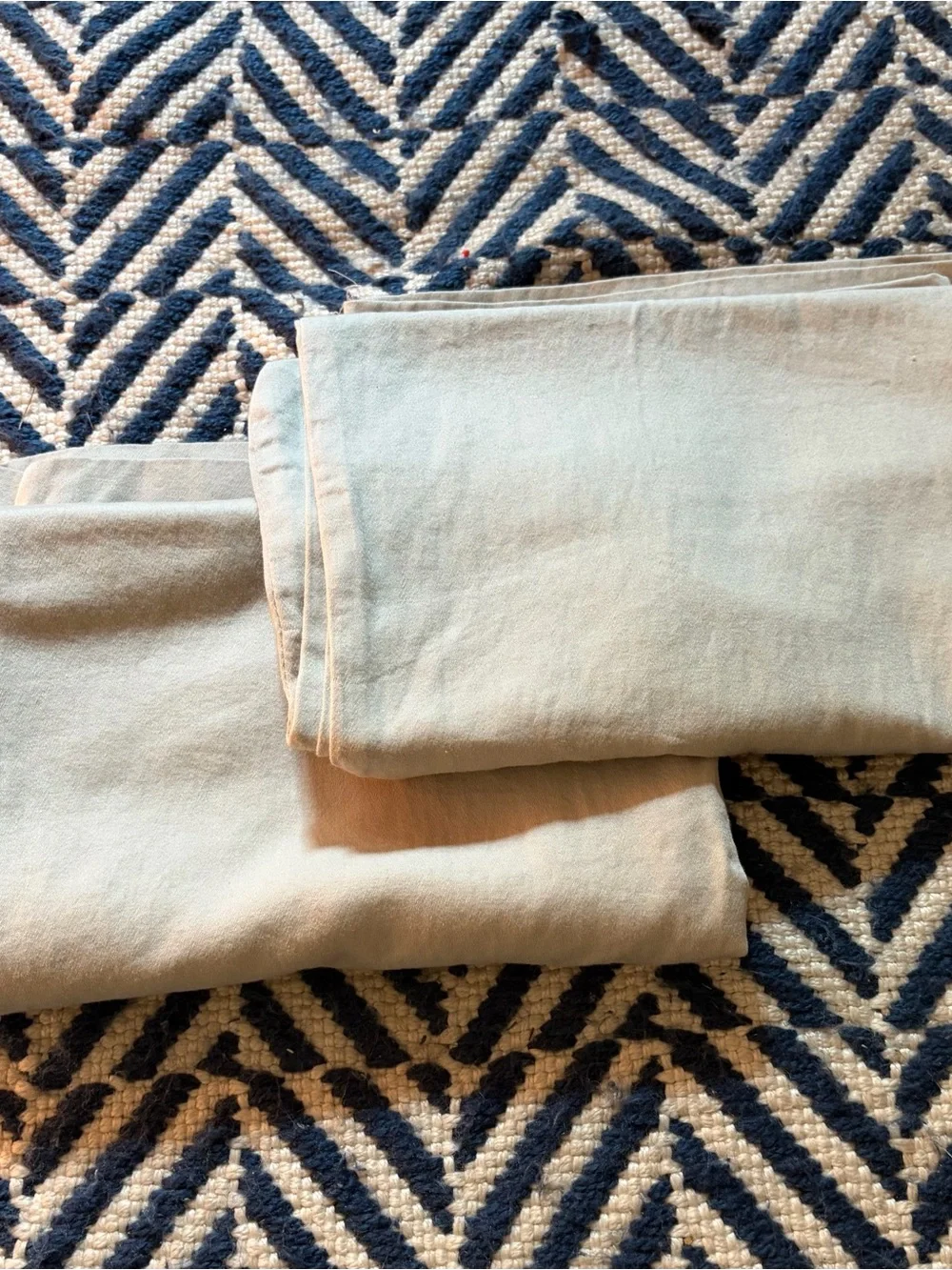 2 Standard Size Pillowcases in Light Beige